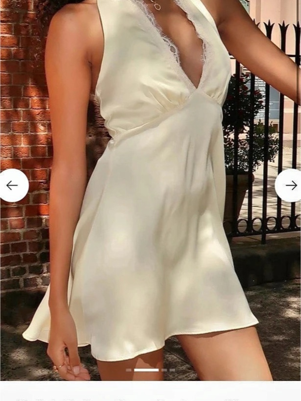 Faithfull the Brand Silk Halter Mini Dress in Butter Yellow